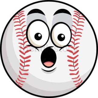 Surprised baseball emoticon. PNG - JPG and vector EPS file formats (infinitely scalable). Image isolated on transparent background.