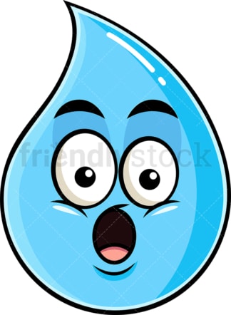 Surprised raindrop emoticon. PNG - JPG and vector EPS file formats (infinitely scalable). Image isolated on transparent background.