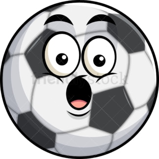 Surprised soccer ball emoticon. PNG - JPG and vector EPS file formats (infinitely scalable). Image isolated on transparent background.