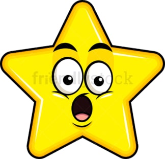 Surprised star emoticon. PNG - JPG and vector EPS file formats (infinitely scalable). Image isolated on transparent background.