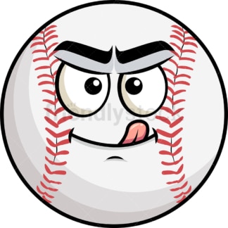 Evil look baseball emoticon. PNG - JPG and vector EPS file formats (infinitely scalable). Image isolated on transparent background.