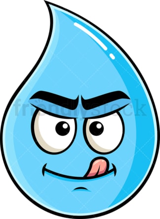 Evil look raindrop emoticon. PNG - JPG and vector EPS file formats (infinitely scalable). Image isolated on transparent background.
