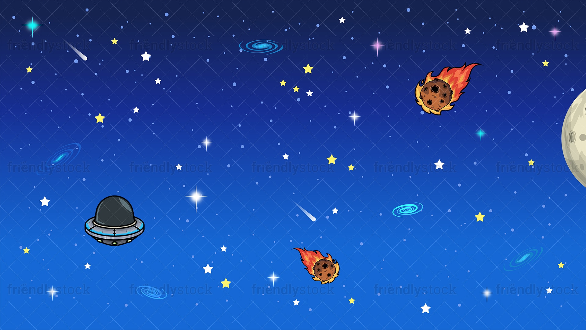 Galaxy Space Background Cartoon Clipart Vector - FriendlyStock