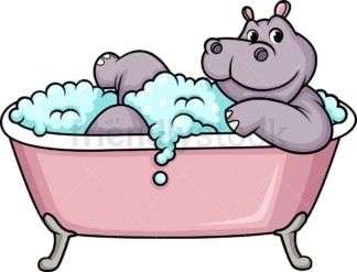 Hippo having a bath. PNG - JPG and vector EPS (infinitely scalable).