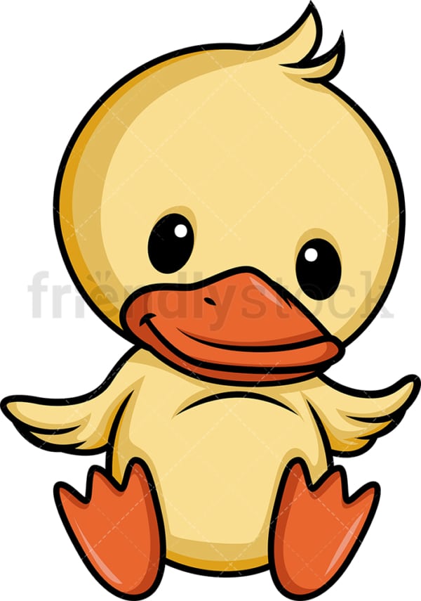 Chibi kawaii duck. PNG - JPG and vector EPS (infinitely scalable).