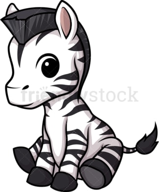 Chibi kawaii zebra. PNG - JPG and vector EPS (infinitely scalable).
