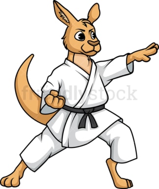 Kangaroo doing karate. PNG - JPG and vector EPS (infinitely scalable).