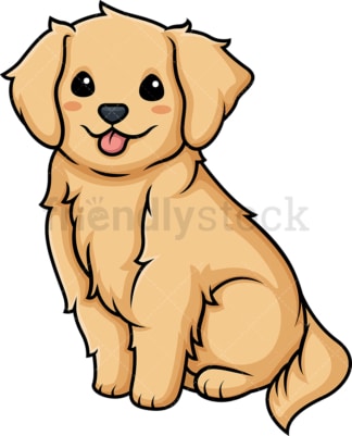 Kawaii golden retriever. PNG - JPG and vector EPS (infinitely scalable).