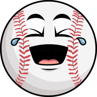 Laughing lol baseball emoticon. PNG - JPG and vector EPS file formats (infinitely scalable). Image isolated on transparent background.