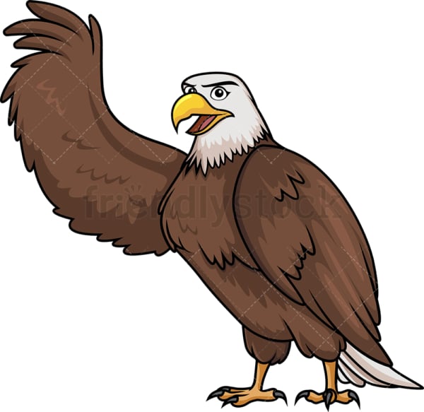 Bald eagle raising wing. PNG - JPG and vector EPS (infinitely scalable).