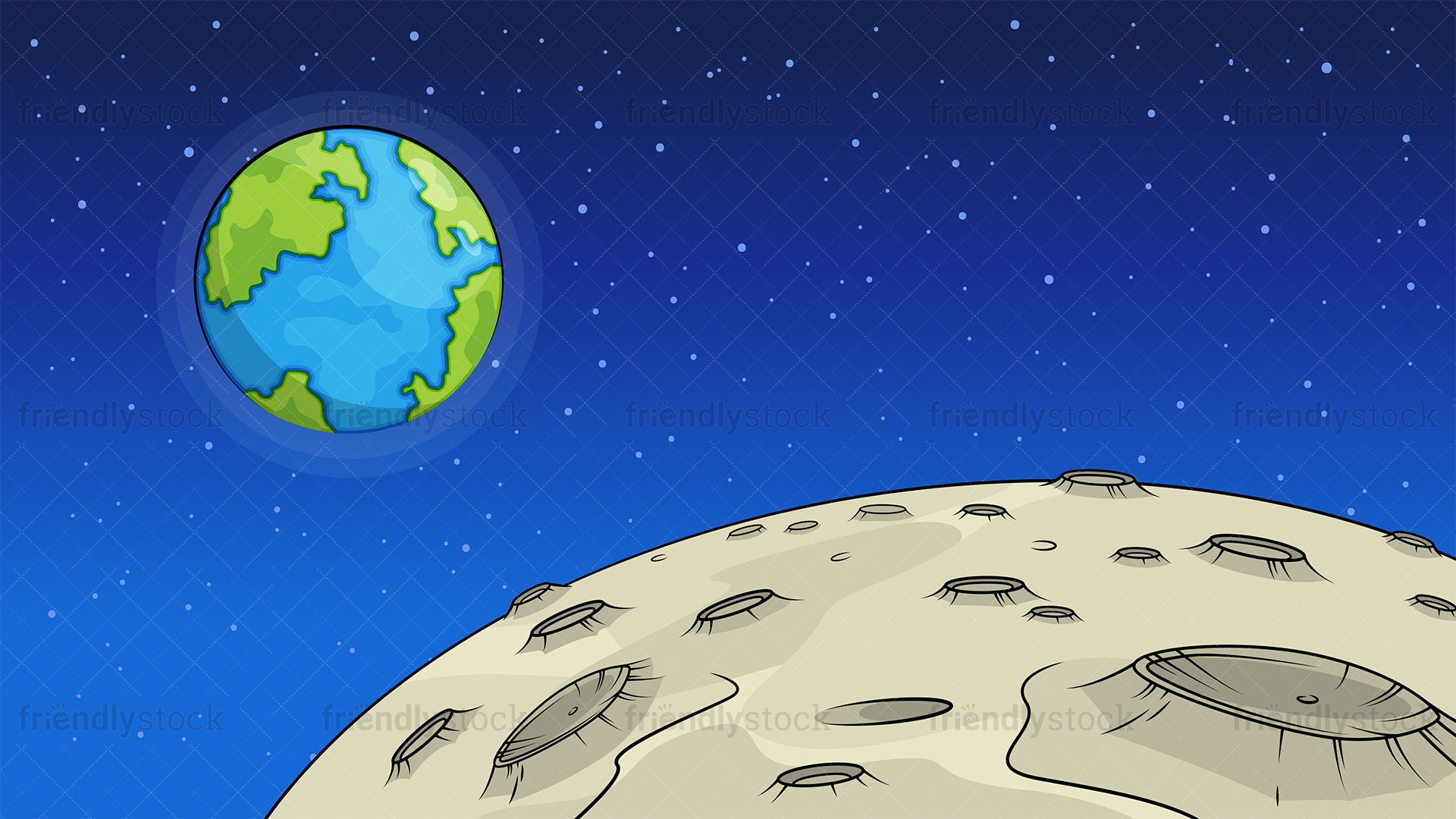 Moon Surface Background Cartoon Clipart Vector - FriendlyStock