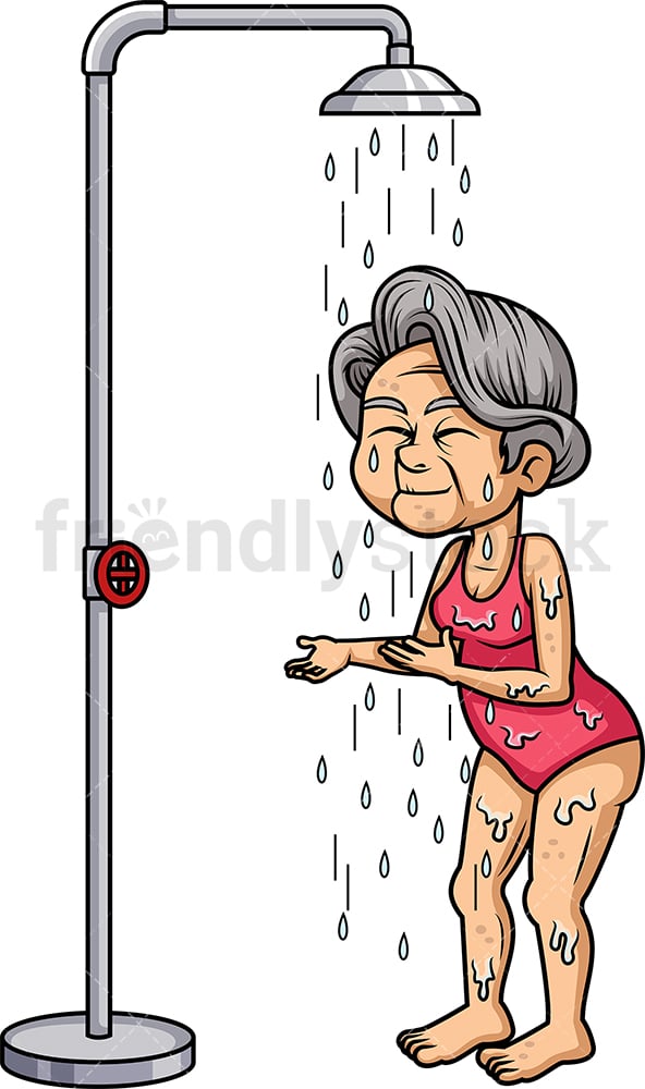 Granny takes a shower