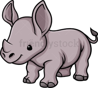 Chibi kawaii rhino. PNG - JPG and vector EPS (infinitely scalable).