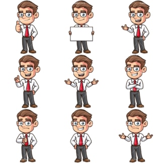 Young employee. PNG - JPG and vector EPS file formats (infinitely scalable).