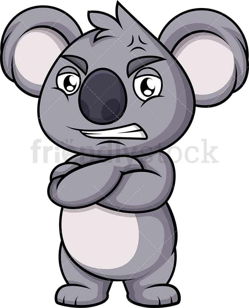 Angry Koala Bear Cartoon Vector Clipart - FriendlyStock