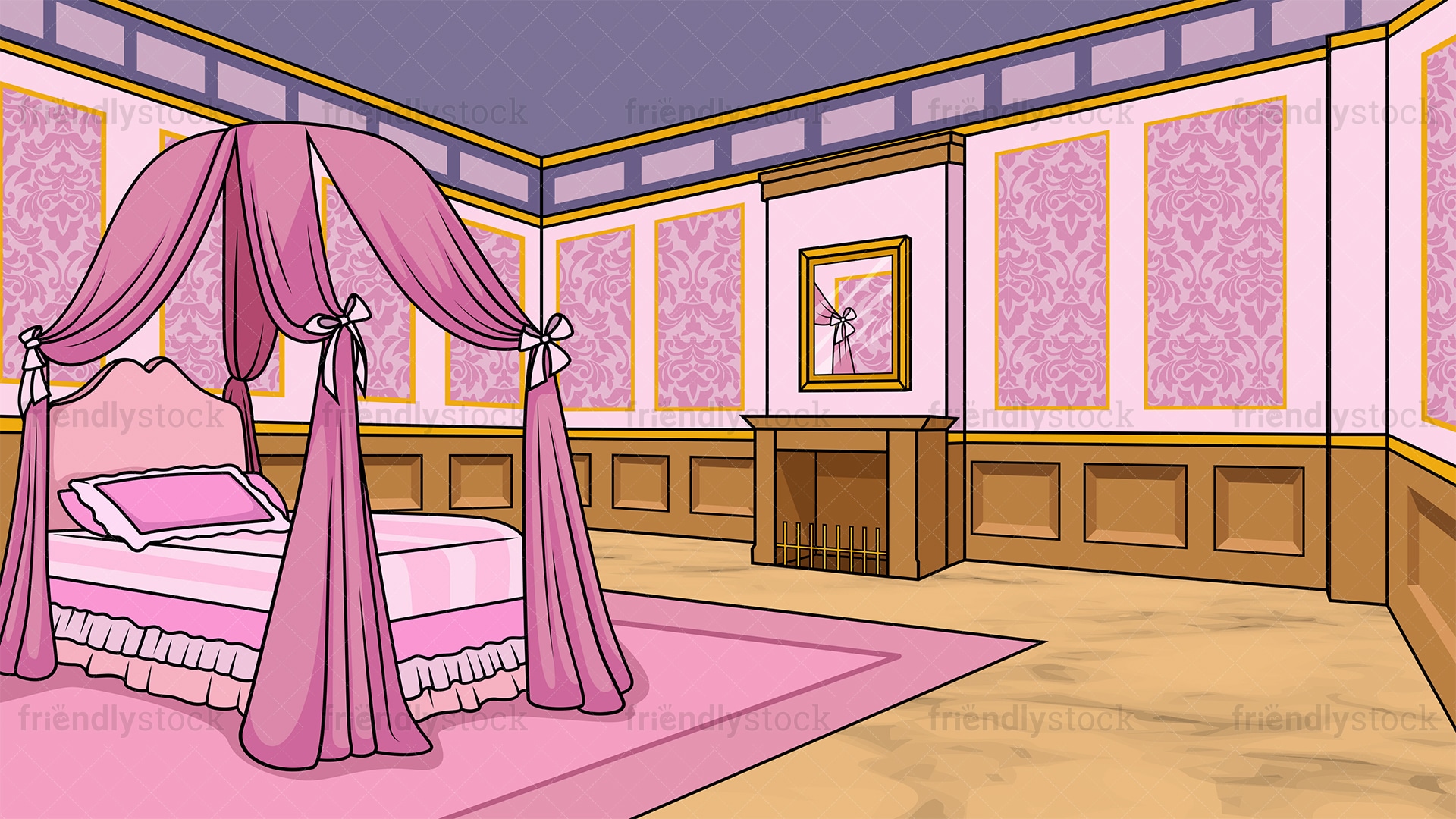 Princess Room Background Cartoon Vector Clipart - FriendlyStock