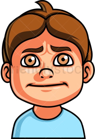 Little boy nervous face. PNG - JPG and vector EPS file formats (infinitely scalable). Image isolated on transparent background.