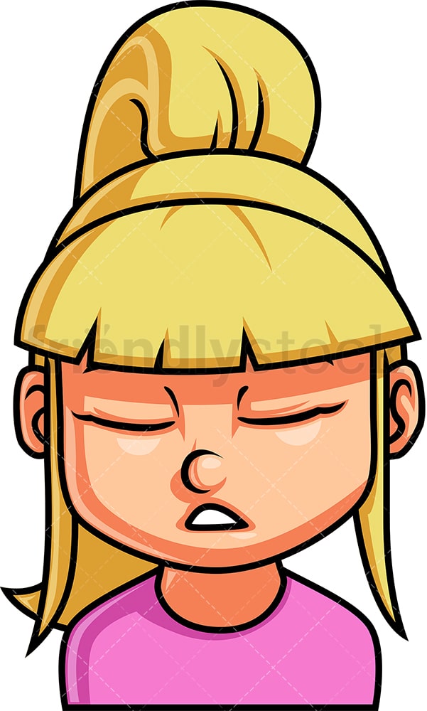 Little Girl Sleeping Face Cartoon Vector Clipart - FriendlyStock