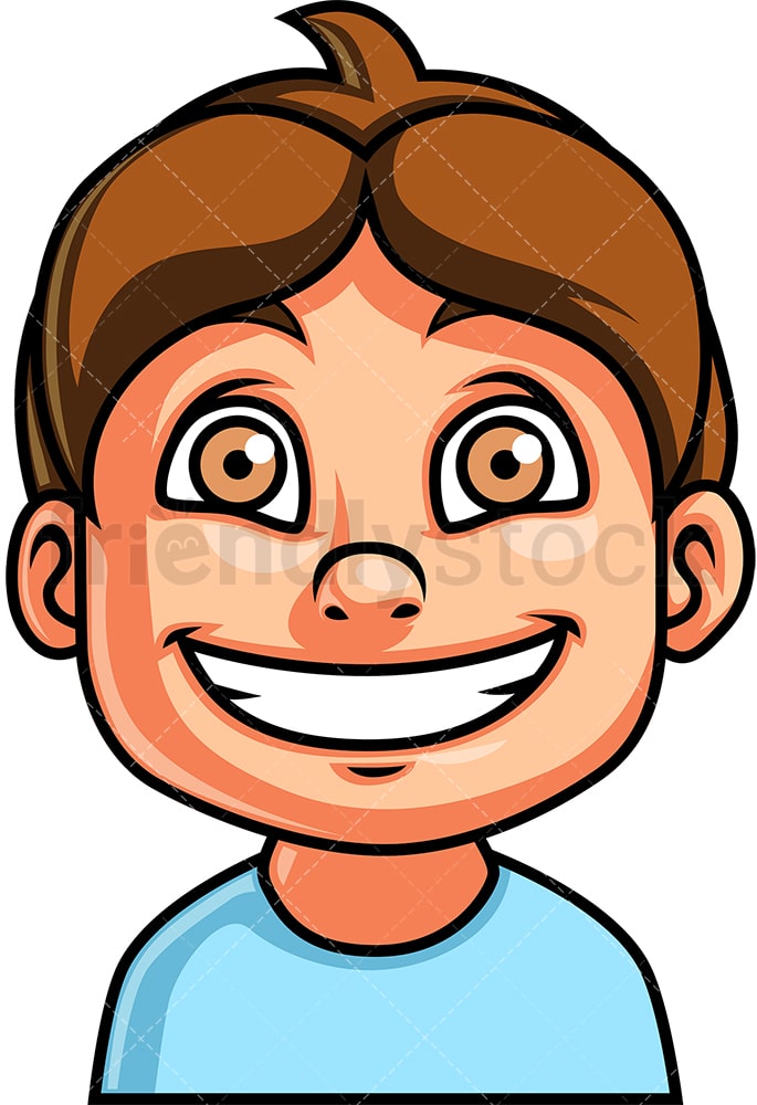 Little Boy Smiling Face Cartoon Vector Clipart - FriendlyStock