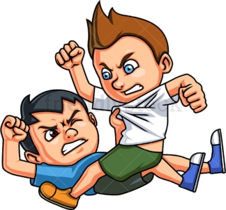 Little boys fighting. PNG - JPG and vector EPS (infinitely scalable).