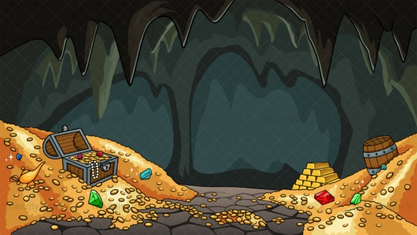 Treasure cave background in 16:9 aspect ratio. PNG - JPG and vector EPS file formats (infinitely scalable).