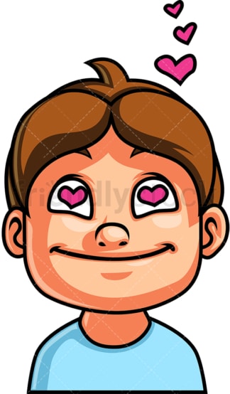 Little boy in love face. PNG - JPG and vector EPS file formats (infinitely scalable). Image isolated on transparent background.