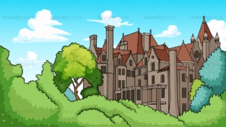 European castle background in 16:9 aspect ratio. PNG - JPG and vector EPS file formats (infinitely scalable).