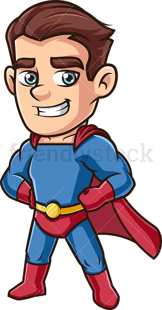 Proud Male Super Hero Cartoon Clipart Vector - FriendlyStock