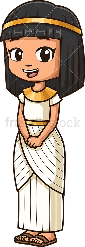 Ancient Egyptian Little Girl Cartoon Vector Clipart - FriendlyStock