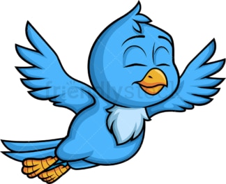 Blue bird in flight. PNG - JPG and vector EPS (infinitely scalable). Image isolated on transparent background.