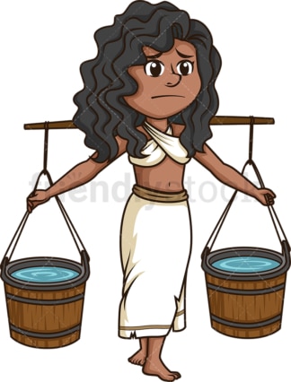 Female slave carrying water. PNG - JPG and vector EPS (infinitely scalable).