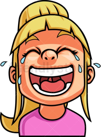 Little girl laughing out loud face. PNG - JPG and vector EPS file formats (infinitely scalable). Image isolated on transparent background.