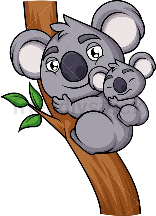 Mother and baby koala. PNG - JPG and vector EPS (infinitely scalable). Image isolated on transparent background.