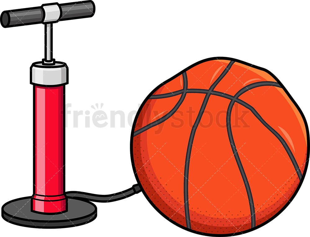 inflating basketball with air mattress pump
