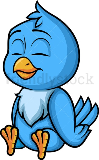 Blue bird sitting. PNG - JPG and vector EPS (infinitely scalable). Image isolated on transparent background.