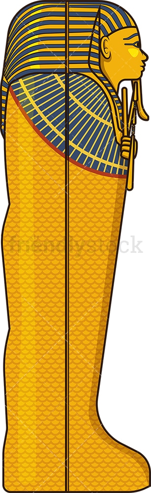 Pharaoh sarcophagus side view. PNG - JPG and vector EPS (infinitely scalable).