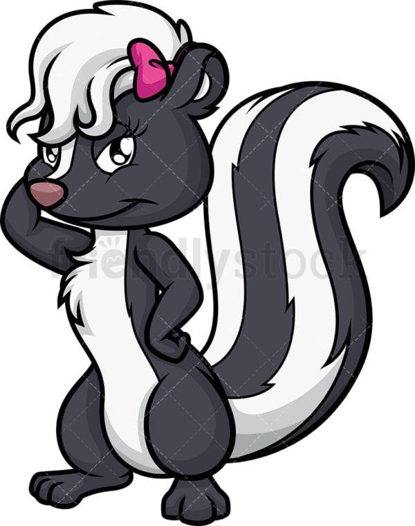 Female skunk. PNG - JPG and vector EPS (infinitely scalable).