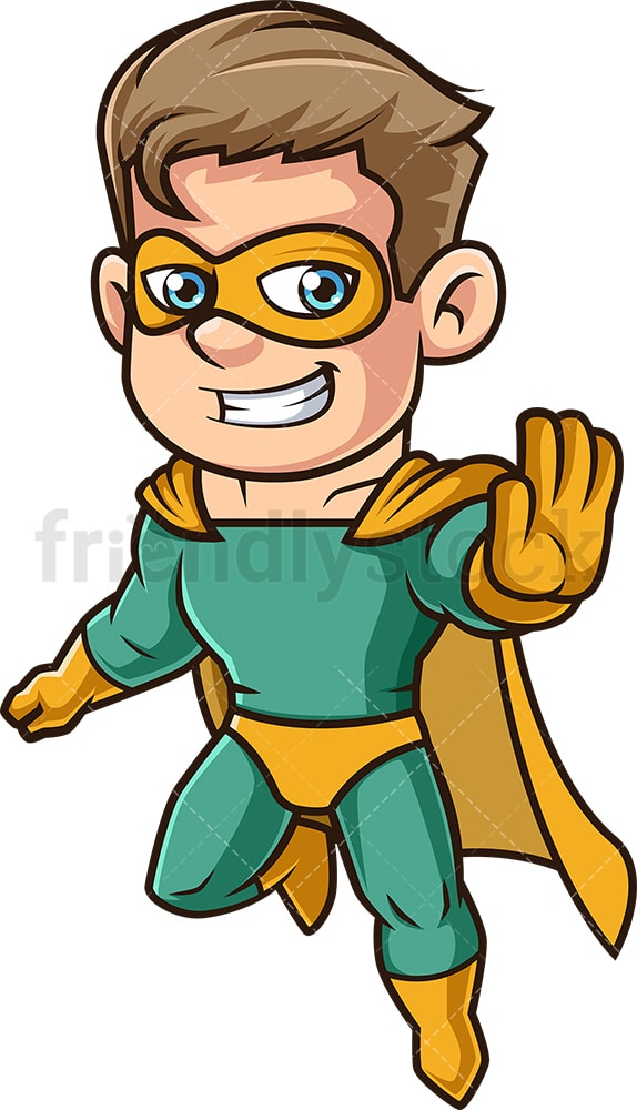 Male superhero stop gesture. PNG - JPG and vector EPS (infinitely scalable).