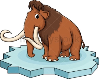 Mammoth on ice floe. PNG - JPG and vector EPS (infinitely scalable).