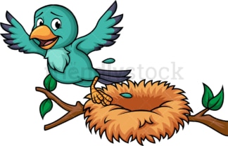 Bird leaving its nest. PNG - JPG and vector EPS file formats (infinitely scalable). Image isolated on transparent background.