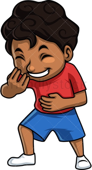 Black boy laughing. PNG - JPG and vector EPS. Isolated on transparent background.