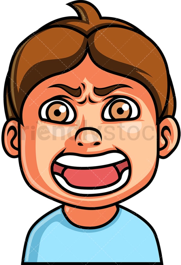 Little boy screaming face. PNG - JPG and vector EPS file formats (infinitely scalable). Image isolated on transparent background.