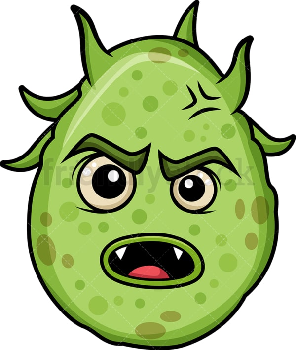 Angry green germ. PNG - JPG and vector EPS (infinitely scalable).