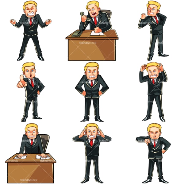 Angry businessman. PNG - JPG and vector EPS file formats (infinitely scalable). Images isolated on transparent background.