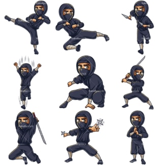 Japanese ninja. PNG - JPG and infinitely scalable vector EPS - on white or transparent background.