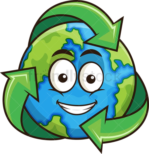 Earth with recycling symbol. PNG - JPG and vector EPS file formats (infinitely scalable). Image isolated on transparent background.