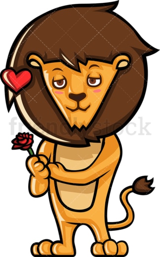 Romantic lion in love. PNG - JPG and vector EPS (infinitely scalable).