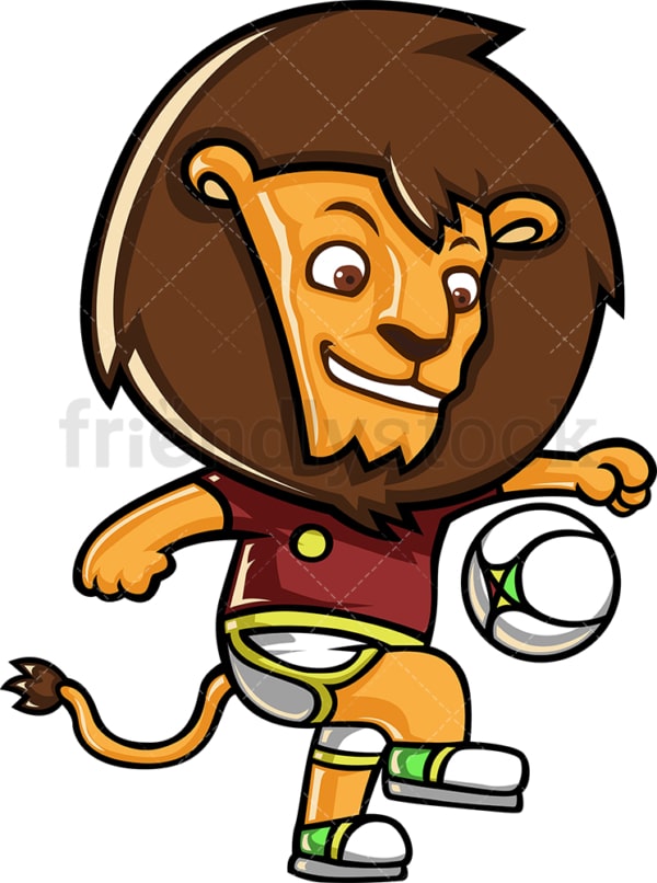 Lion playing football. PNG - JPG and vector EPS (infinitely scalable).