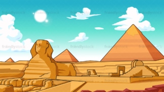 Pyramids and sphinx of giza background in 16:9 aspect ratio. PNG - JPG and vector EPS file formats (infinitely scalable).