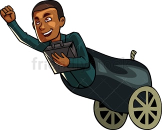 Black man shooting out of a cannon. PNG - JPG and vector EPS file formats (infinitely scalable). Image isolated on transparent background.